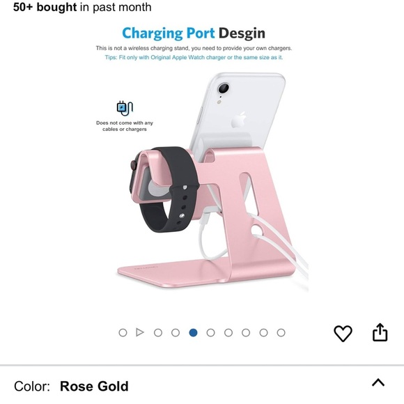 Rose Gold Charging Stand for Phone and Watch - Picture 1 of 5